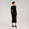 Black Knit Midi Dress