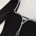 Black Knit Diamante Top