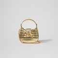 Gold Croc Crescent Bow Micro Bag