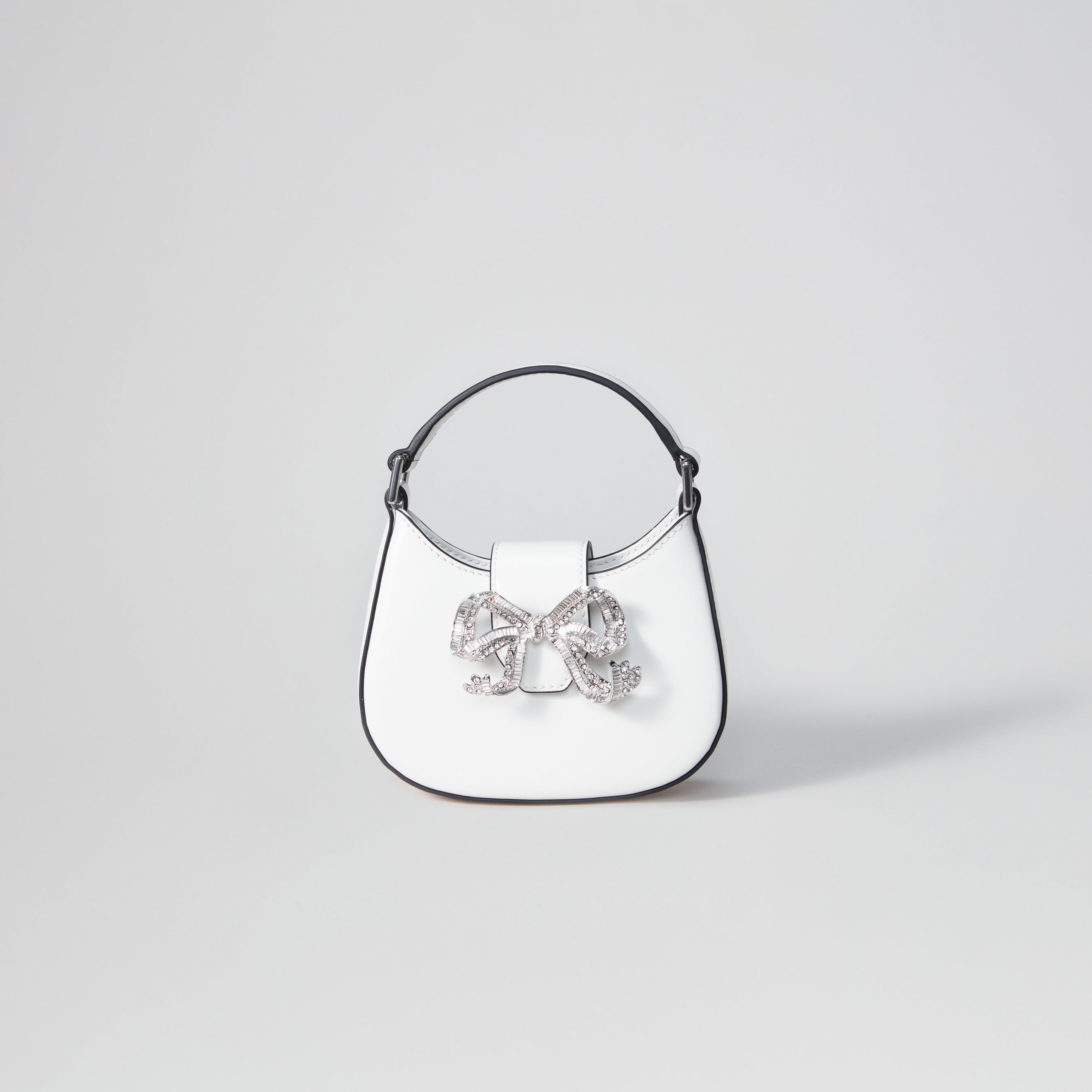 White Crescent Bow Micro Bag