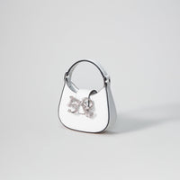 White Crescent Bow Micro Bag