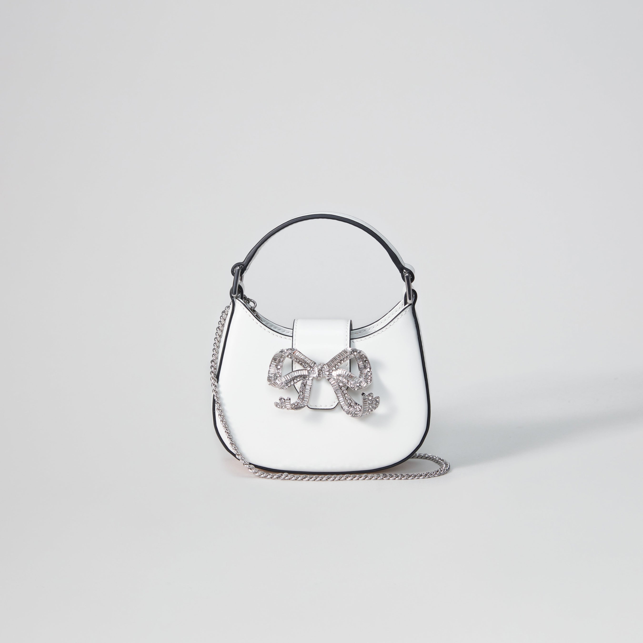 White Crescent Bow Micro Bag