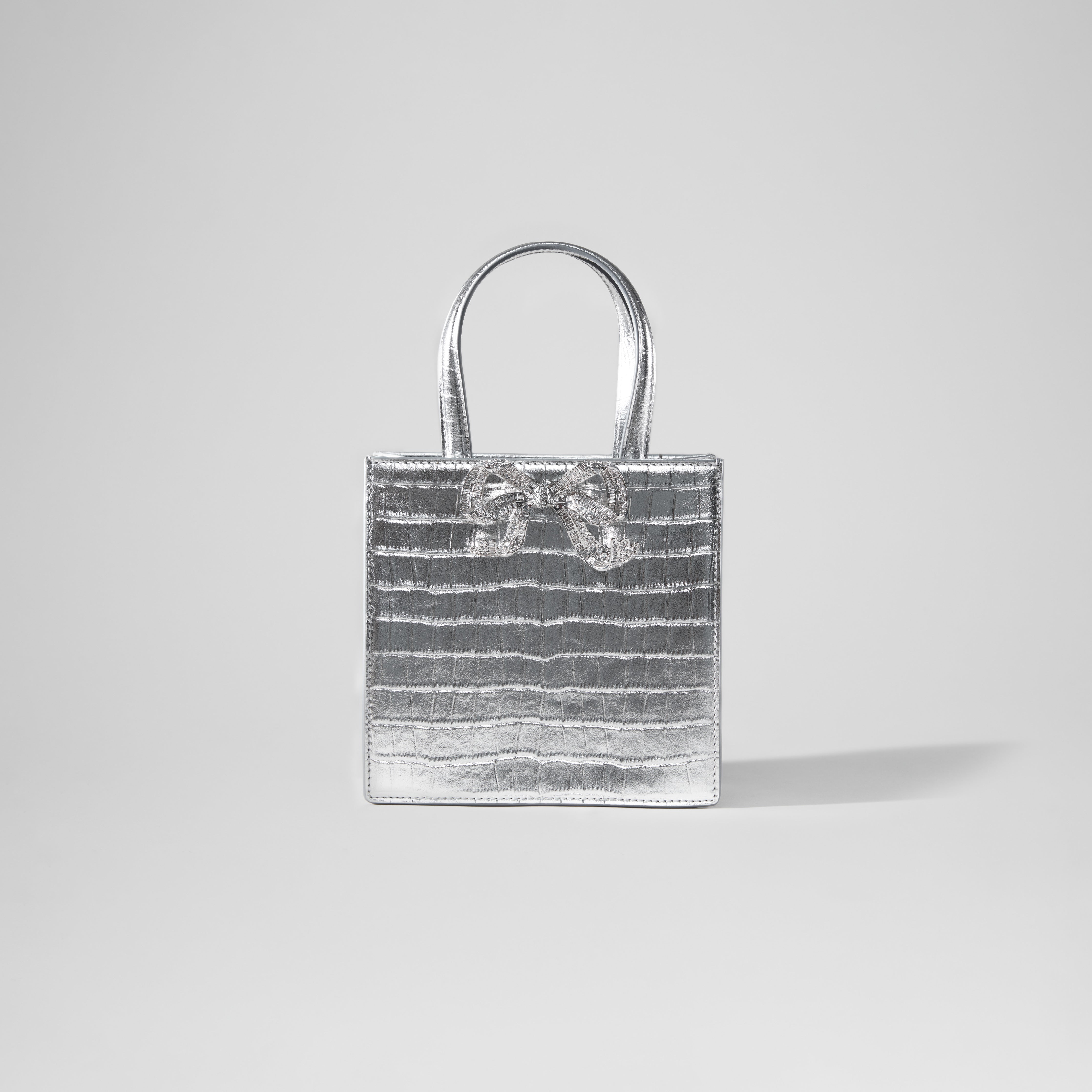 Silver store croc bag