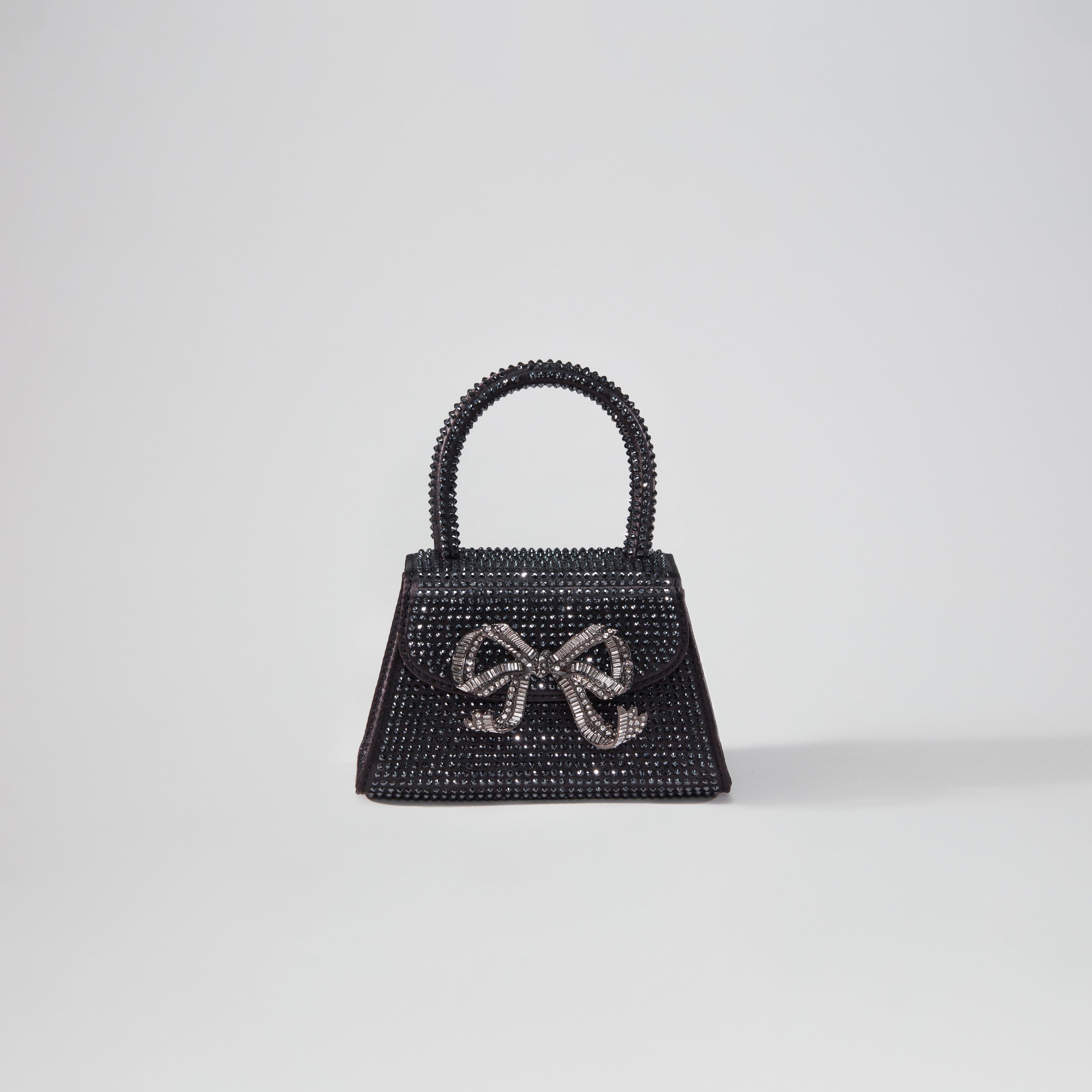 Black Rhinestone Micro Bow Bag