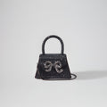 Black Rhinestone Micro Bow Bag