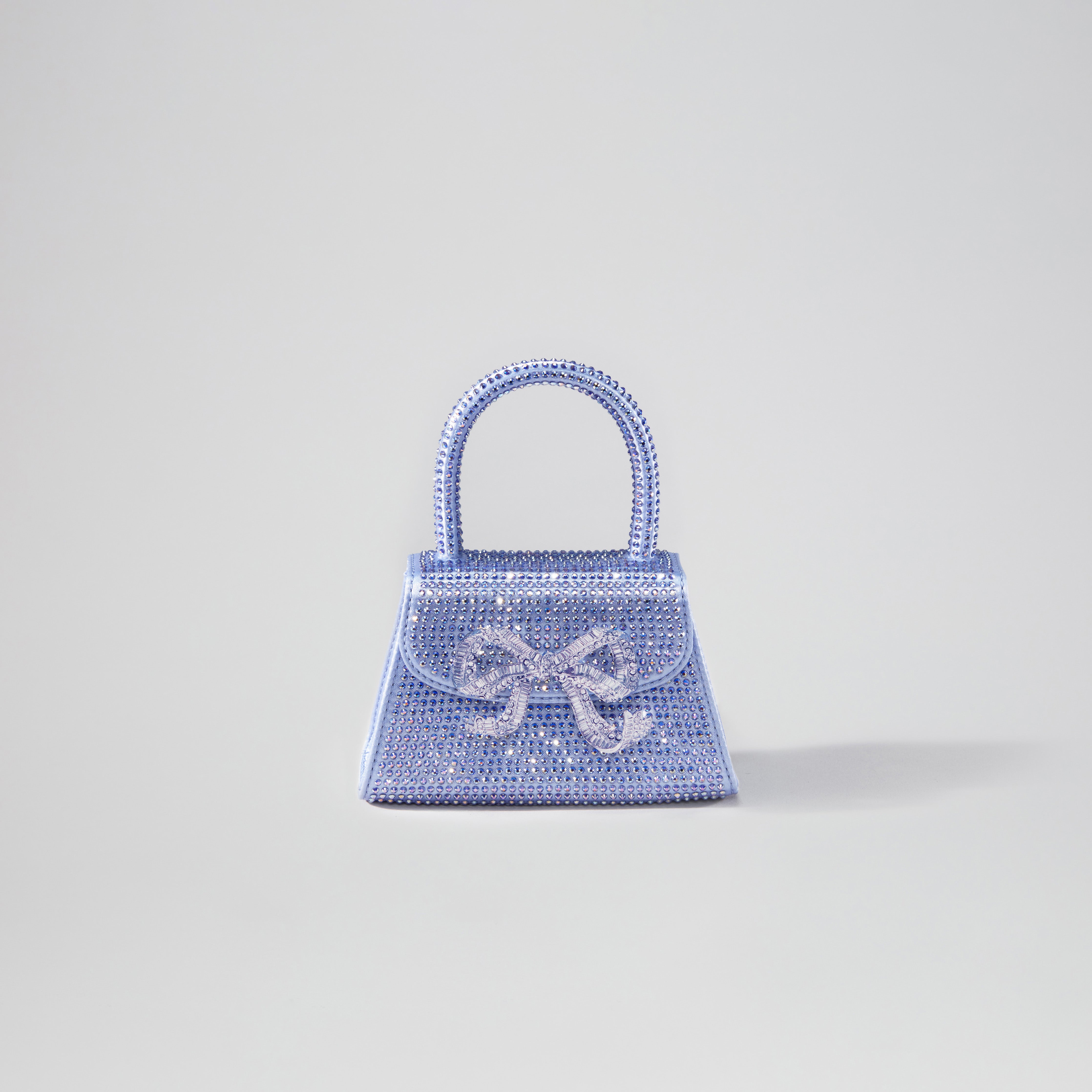 The Bow Micro Leather Tote Bag in Blue - Self Portrait