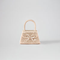 Gold Rhinestone Micro Bow Bag