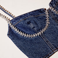 Diamante Denim Top