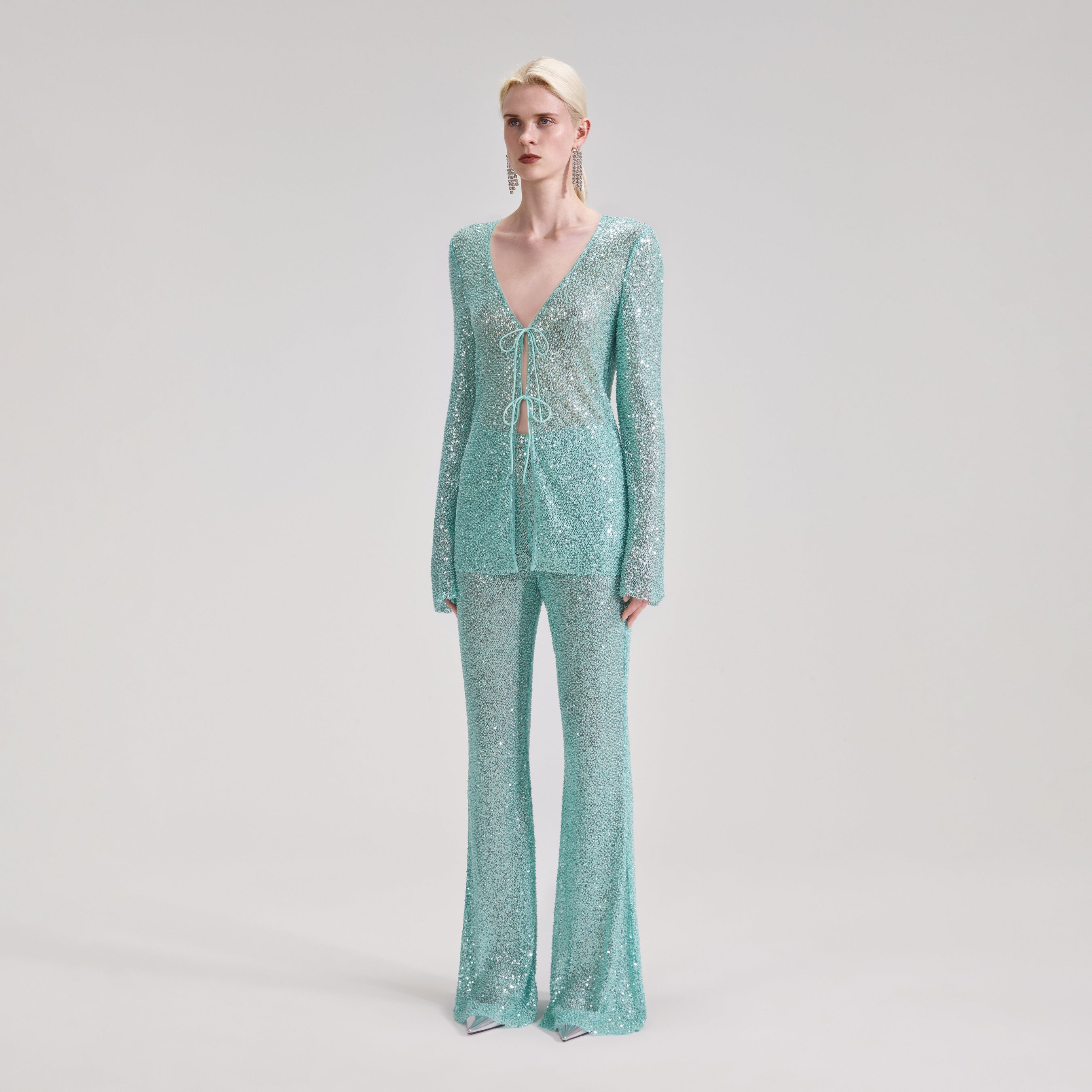 Blue Beaded Trousers