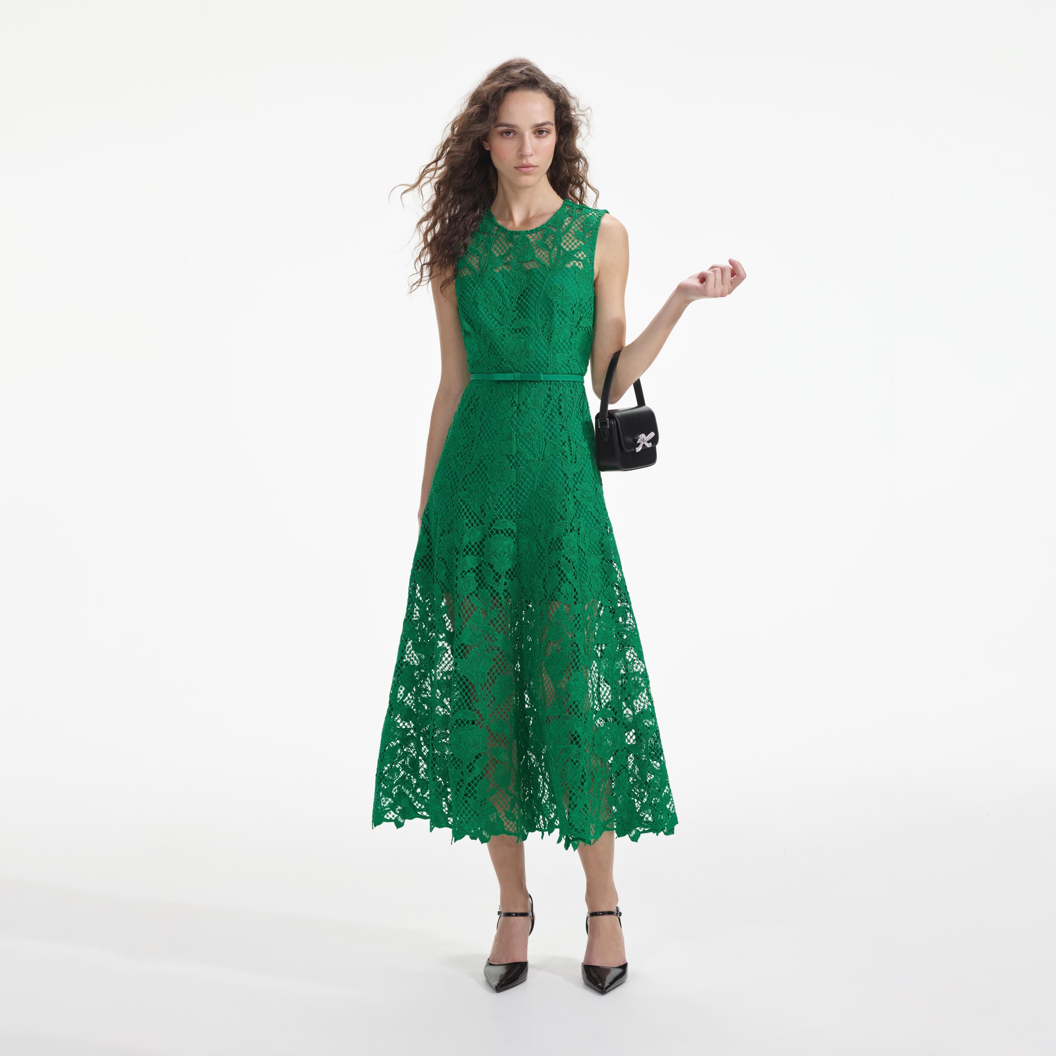 Green midi dress online