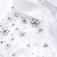 White Cotton Embellished Top