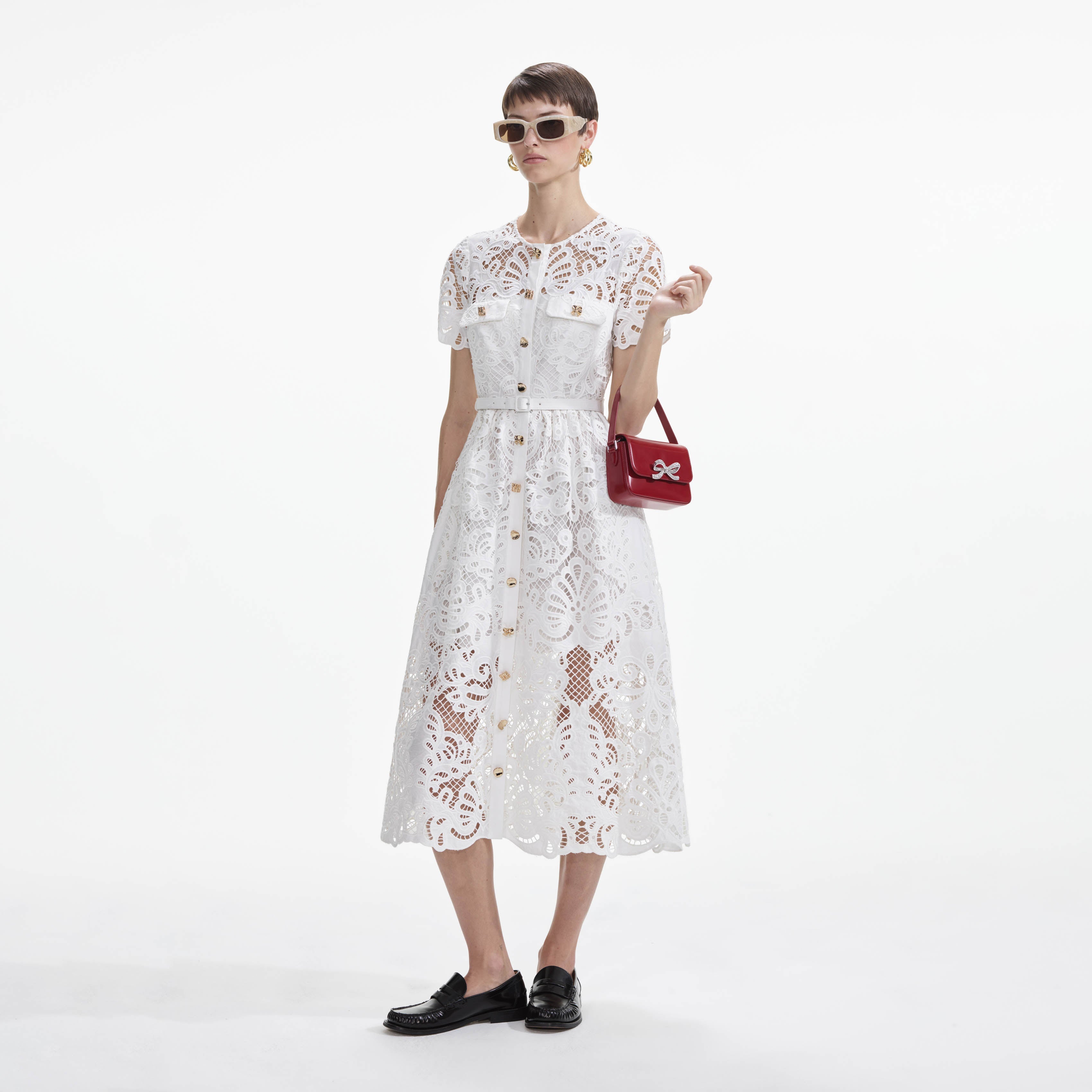 Cotton lace white shops dress