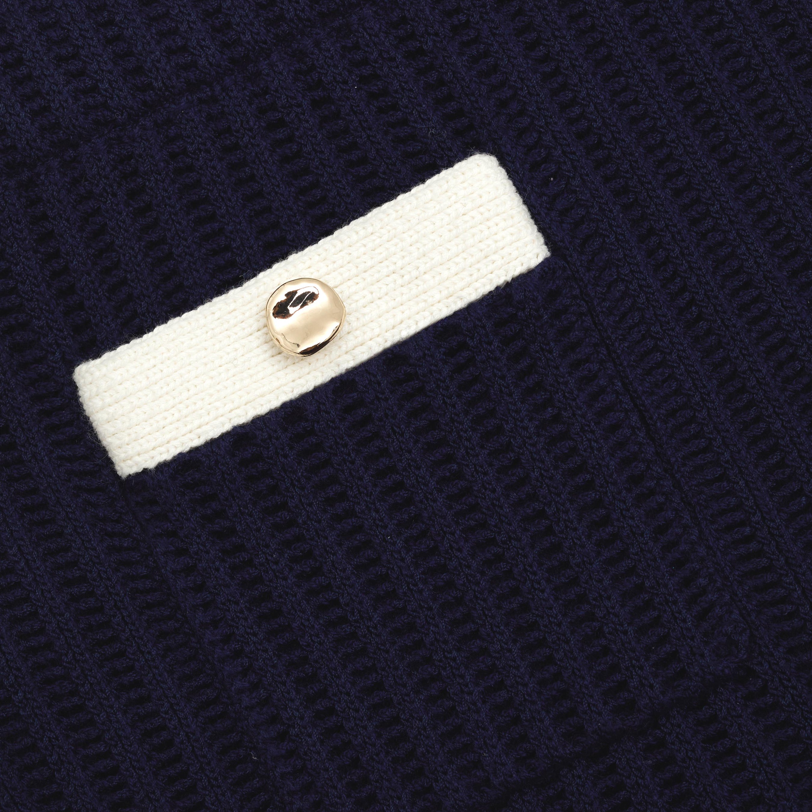 Navy Crochet Contrast Trim Mini Skirt