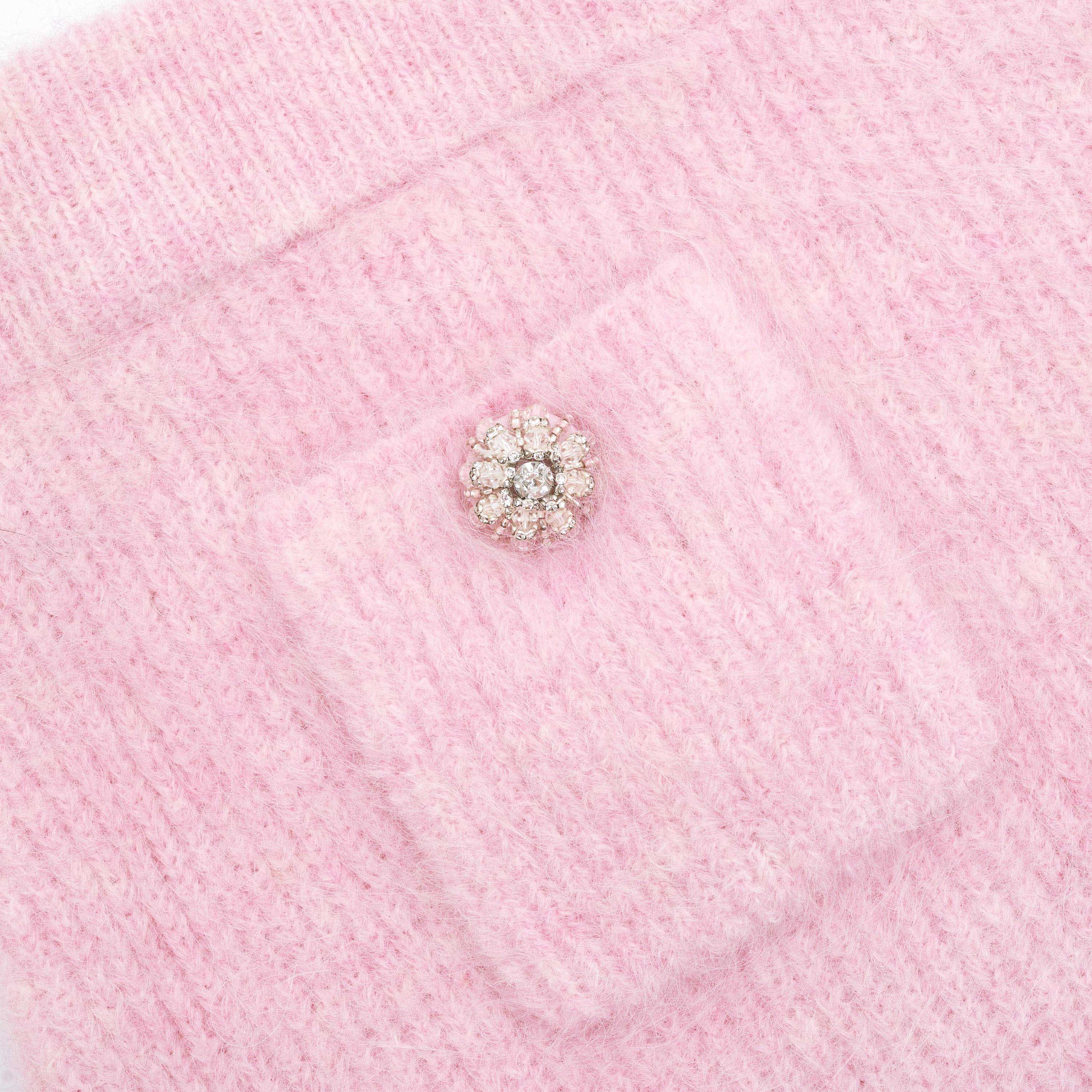 Pink Fluffy Rib Knit Mini Skirt