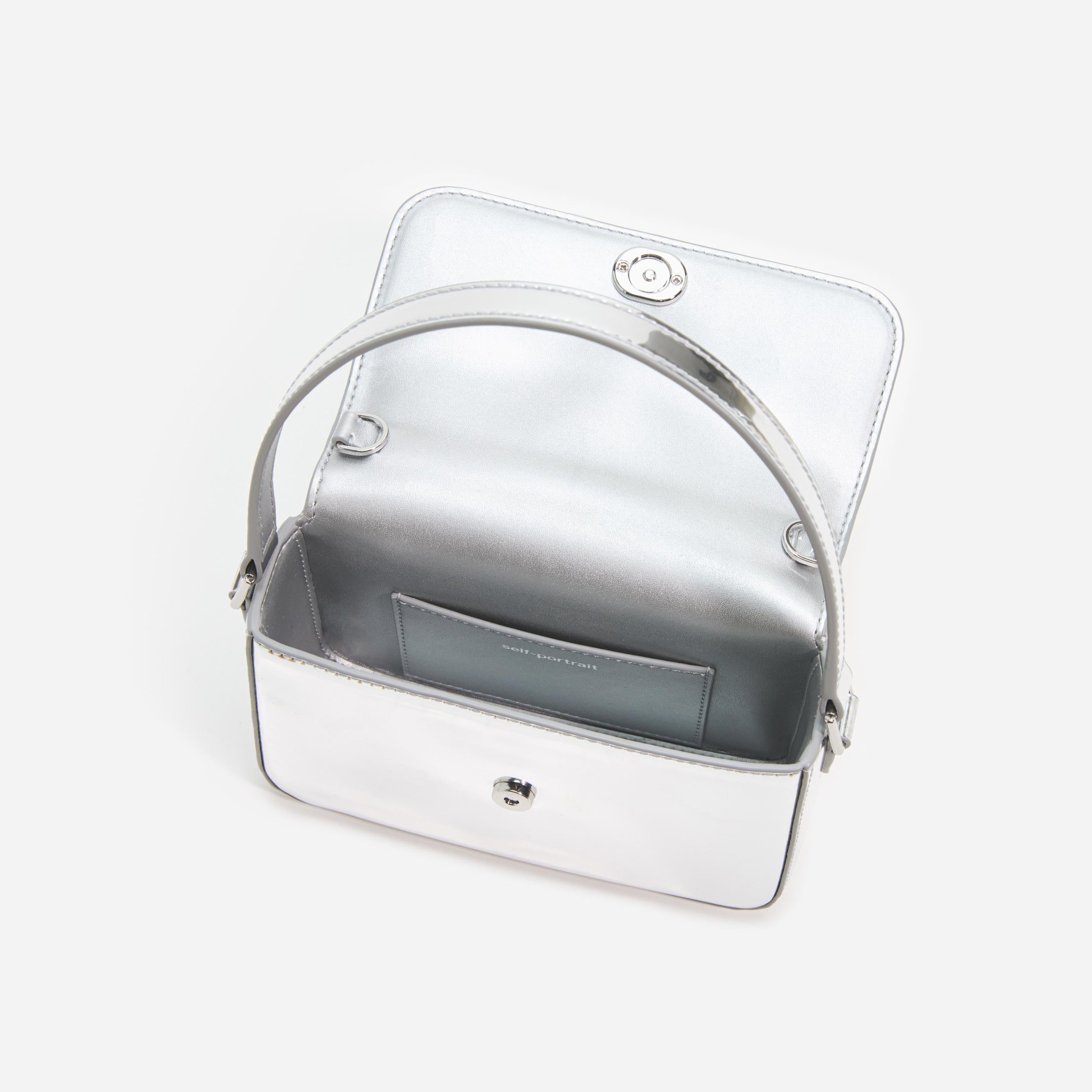 Silver Leather Micro Bag