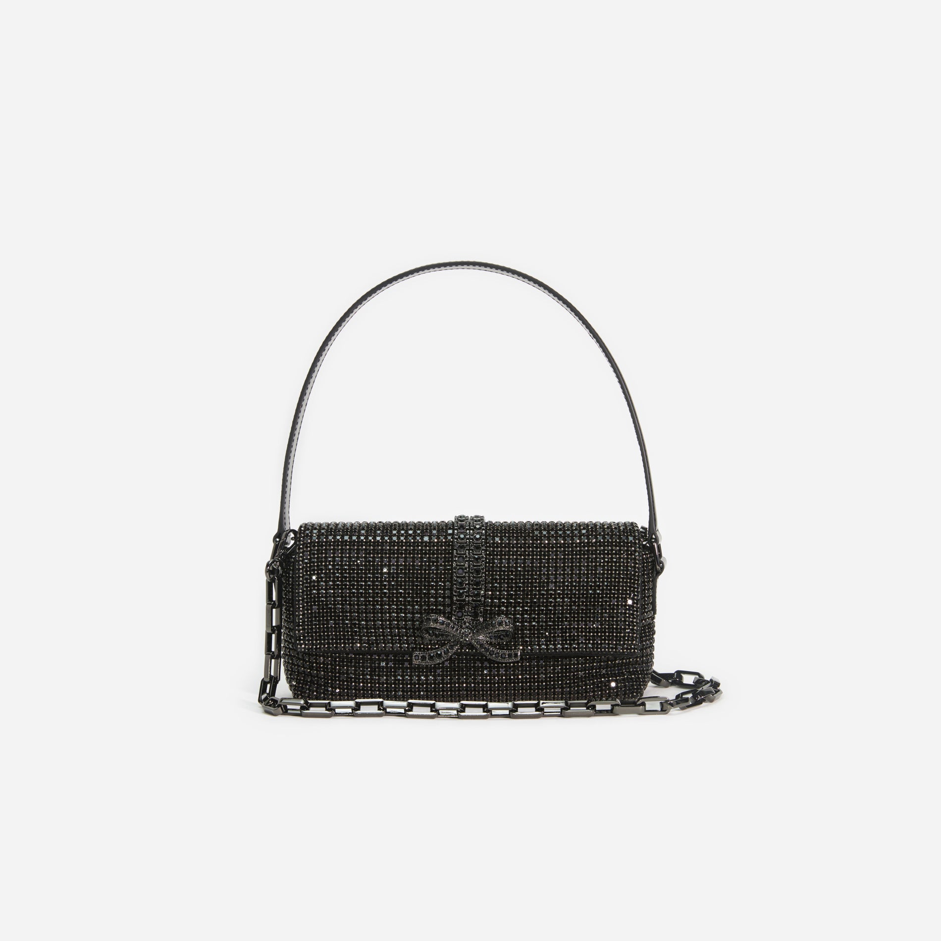 Black Rhinestone Chainmail Shoulder Bag