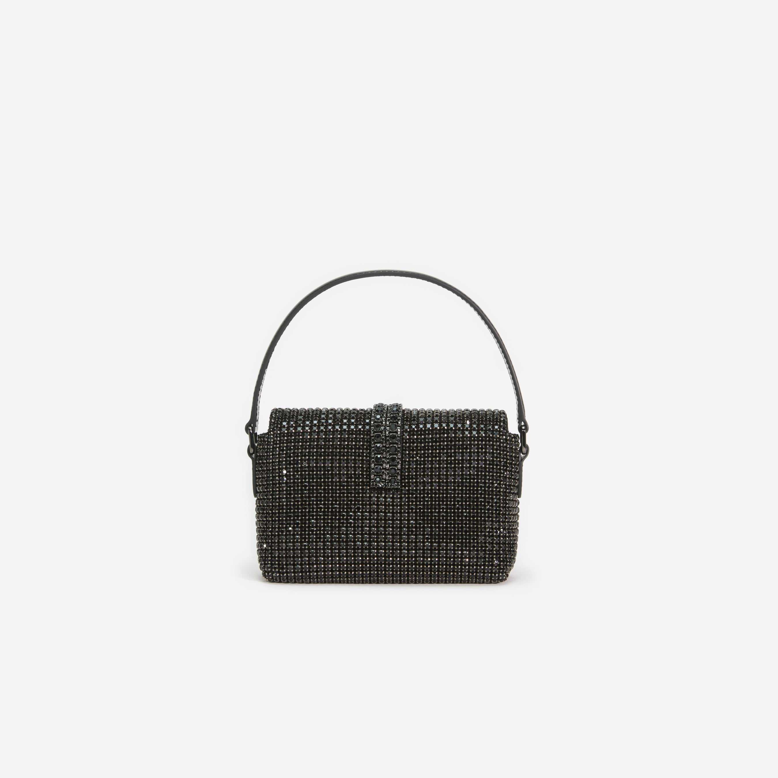 Black Rhinestone Chainmail Micro Bag