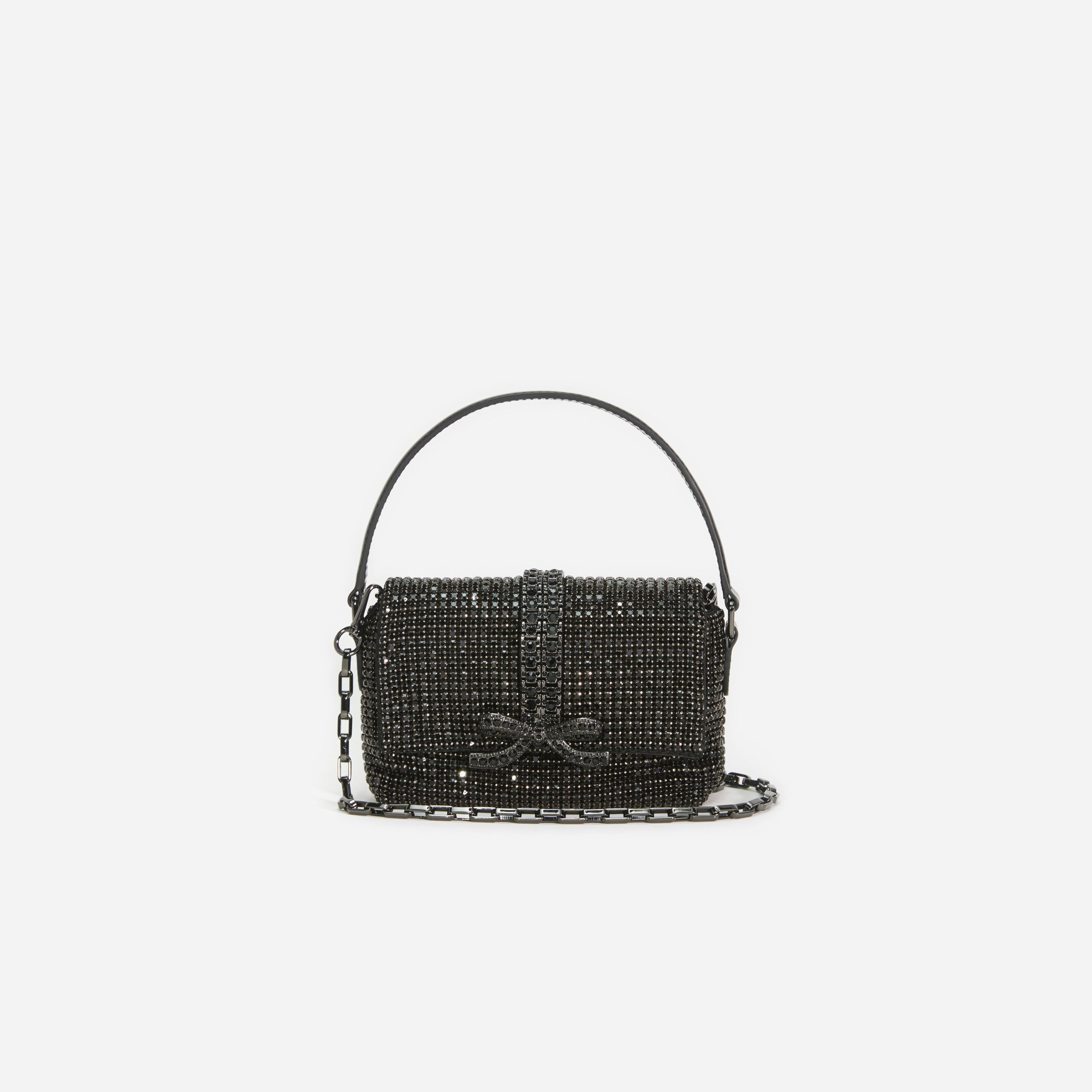 Black Rhinestone Chainmail Micro Bag