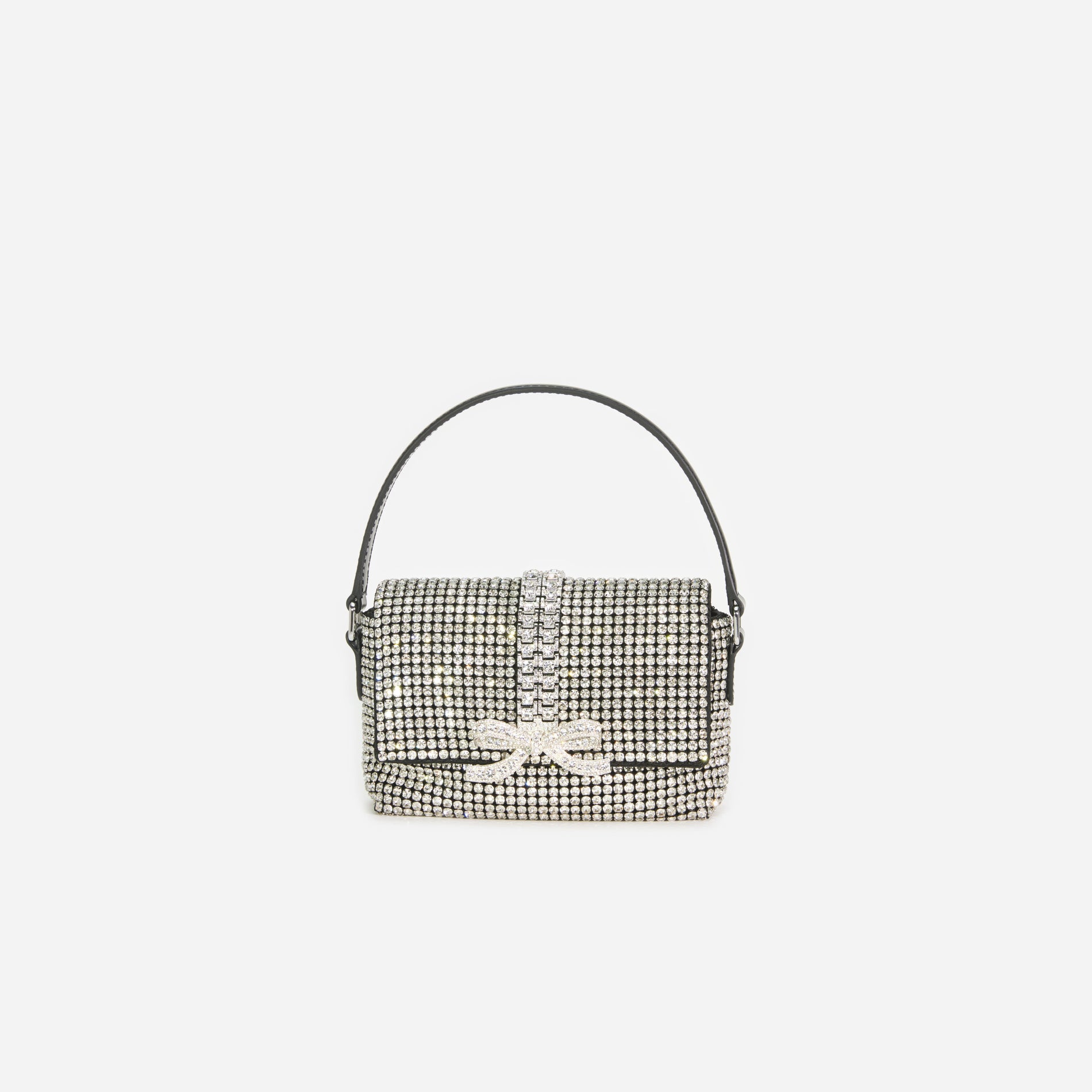 Silver Rhinestone Chainmail Micro Bag