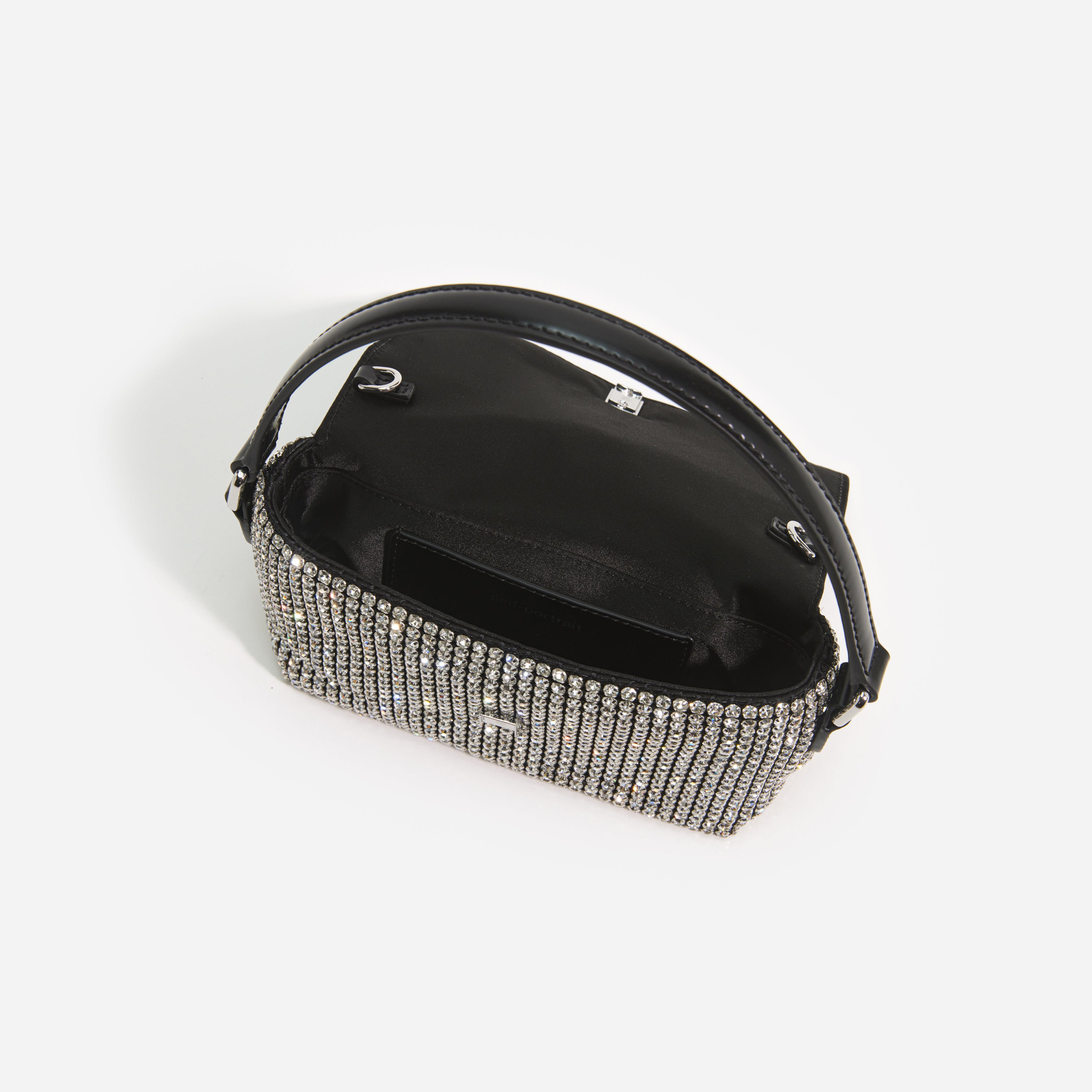 Silver Rhinestone Chainmail Micro Bag