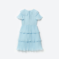 Blue Chiffon Midi Dress