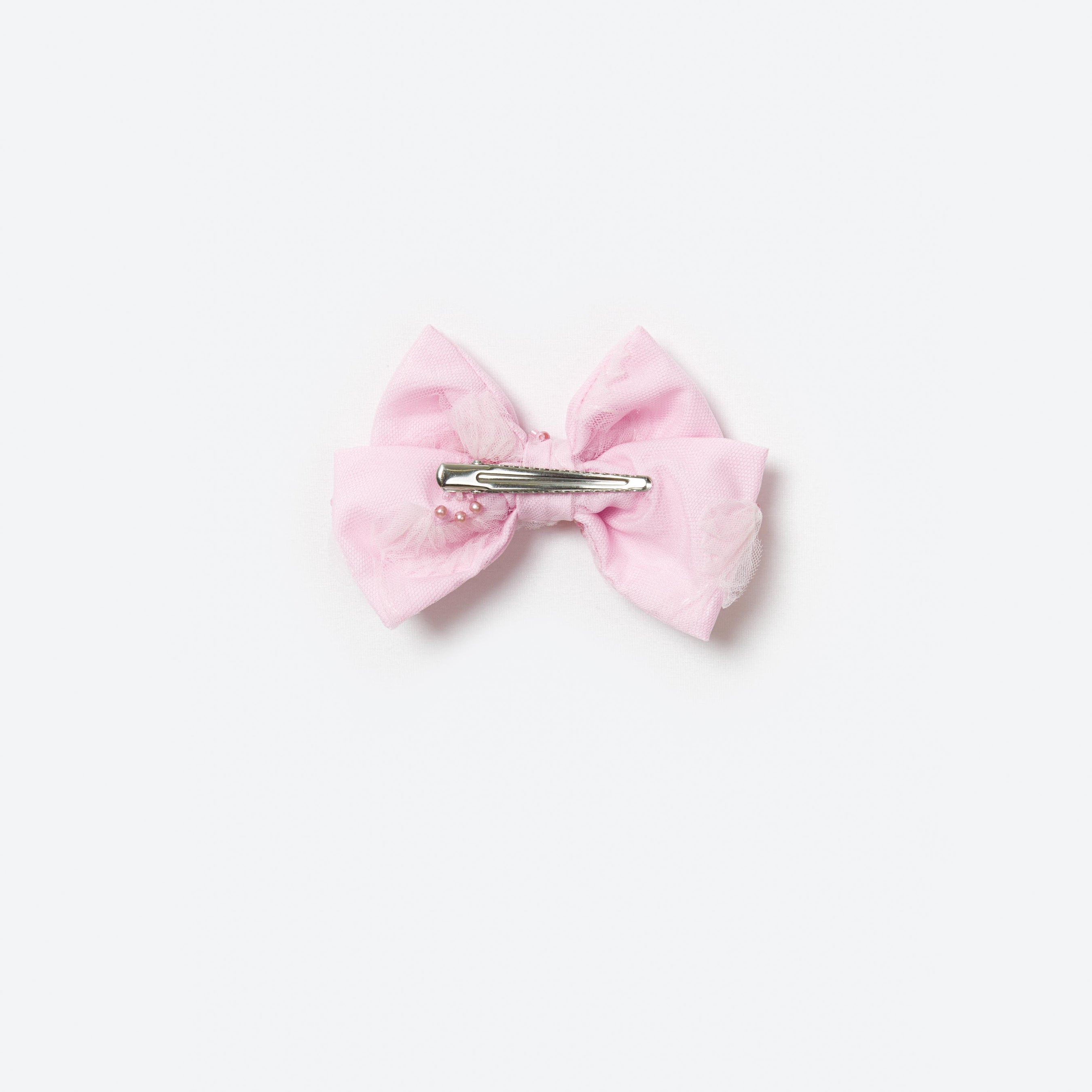Pink Tulle Bow Hairclip