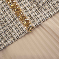 Gold Boucle Midi Dress