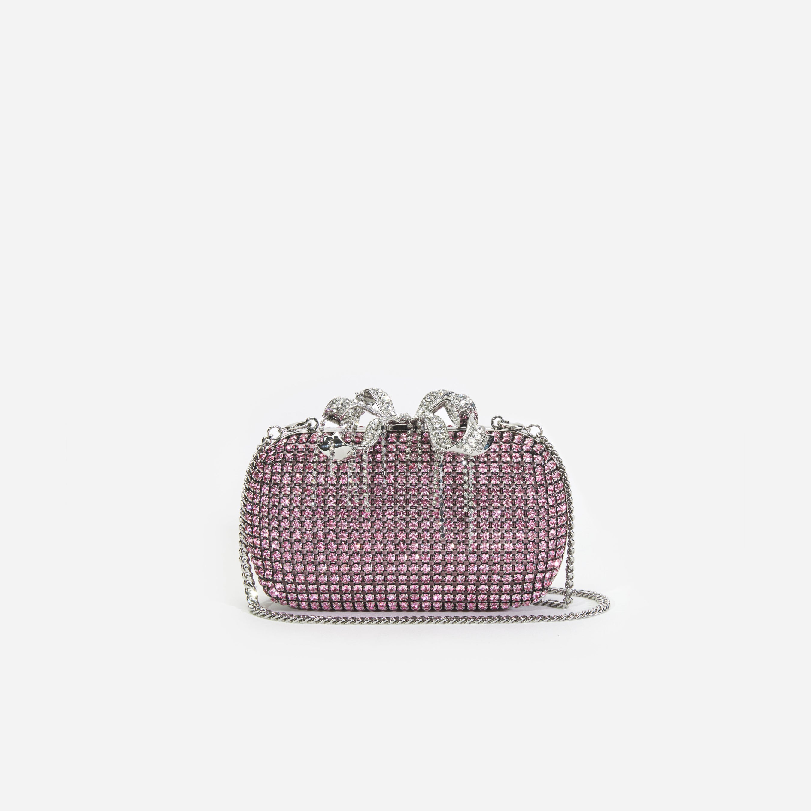 Pink Chainmail Clutch Bag