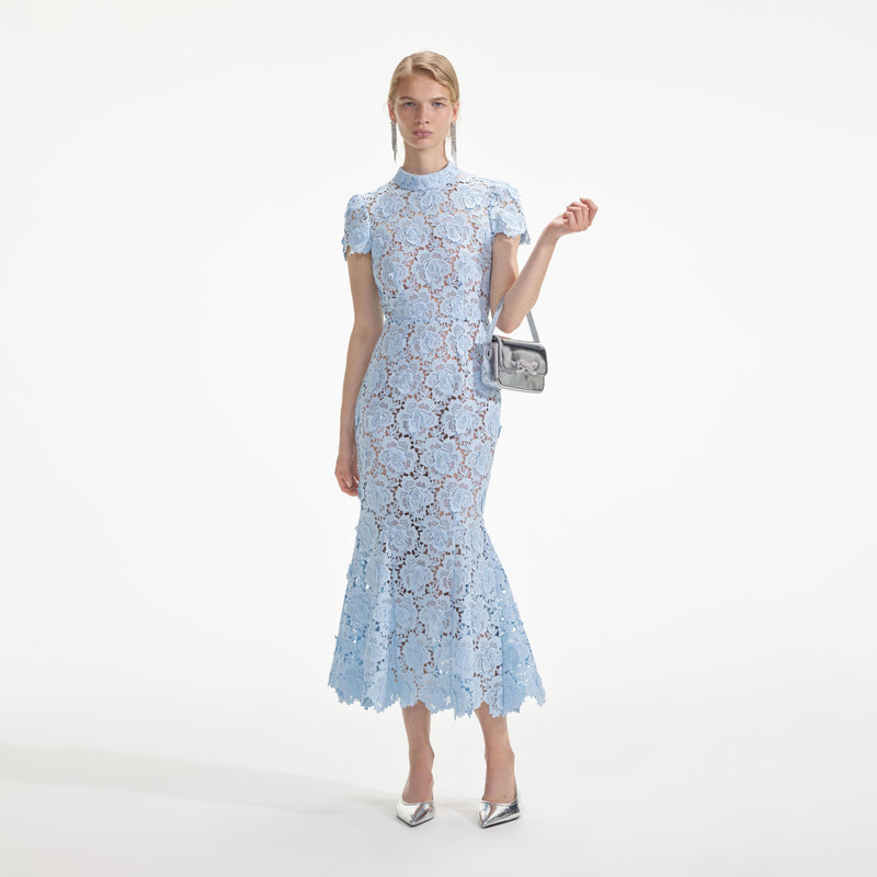 FloretBBClarenas dress - Blue lace print