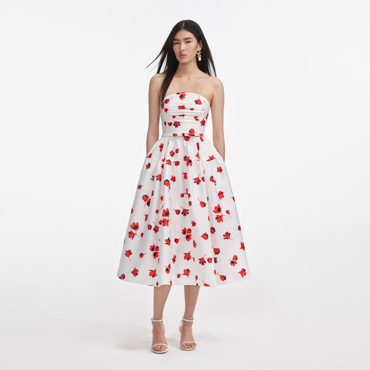 self portrait floral pleated dress Self-Portrait Yellow Floral Pleated Off-the-Shoulder Mini Dress