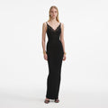 Black Viscose Knit Maxi Dress