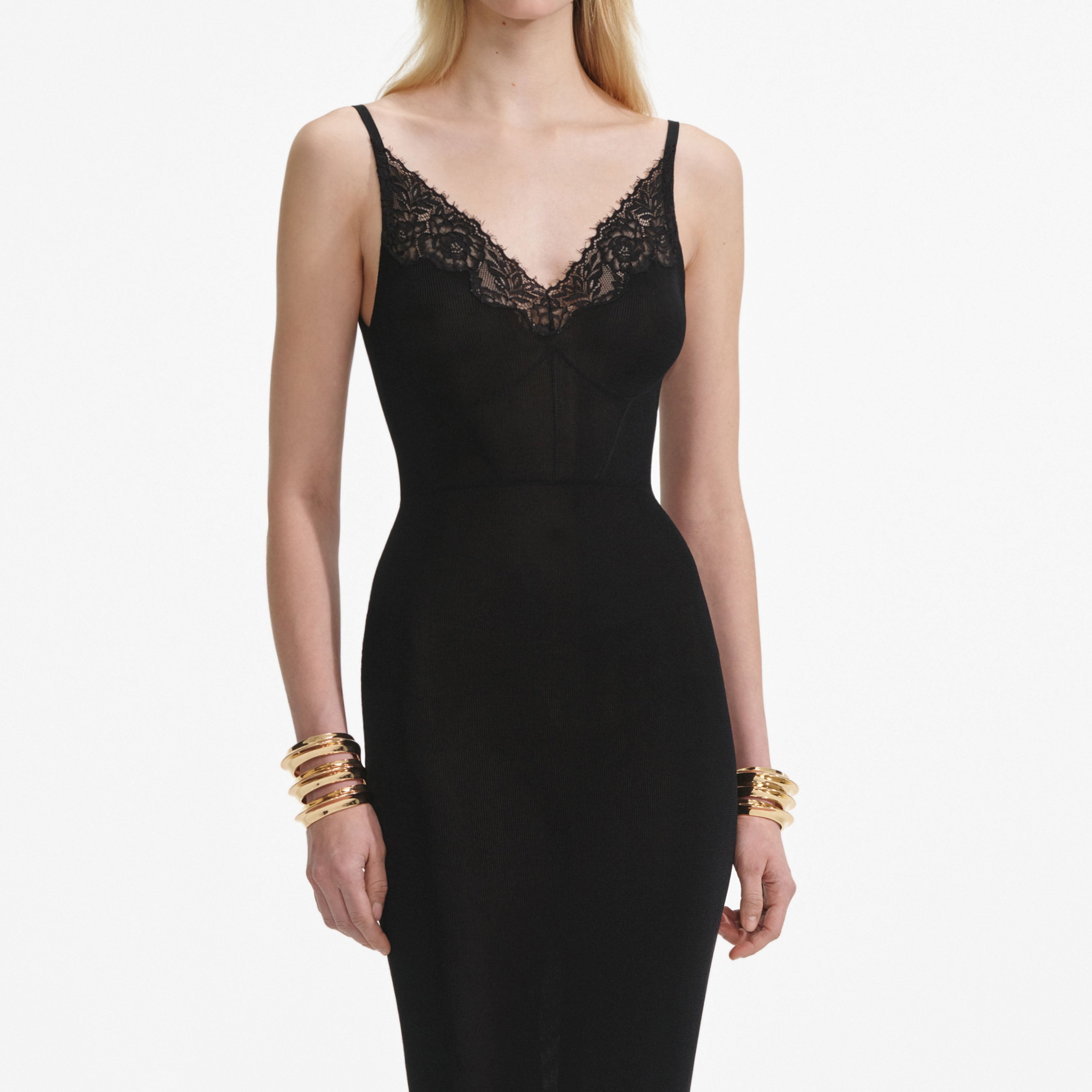 Black Viscose Knit Maxi Dress