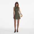 Khaki Twill Mini Dress