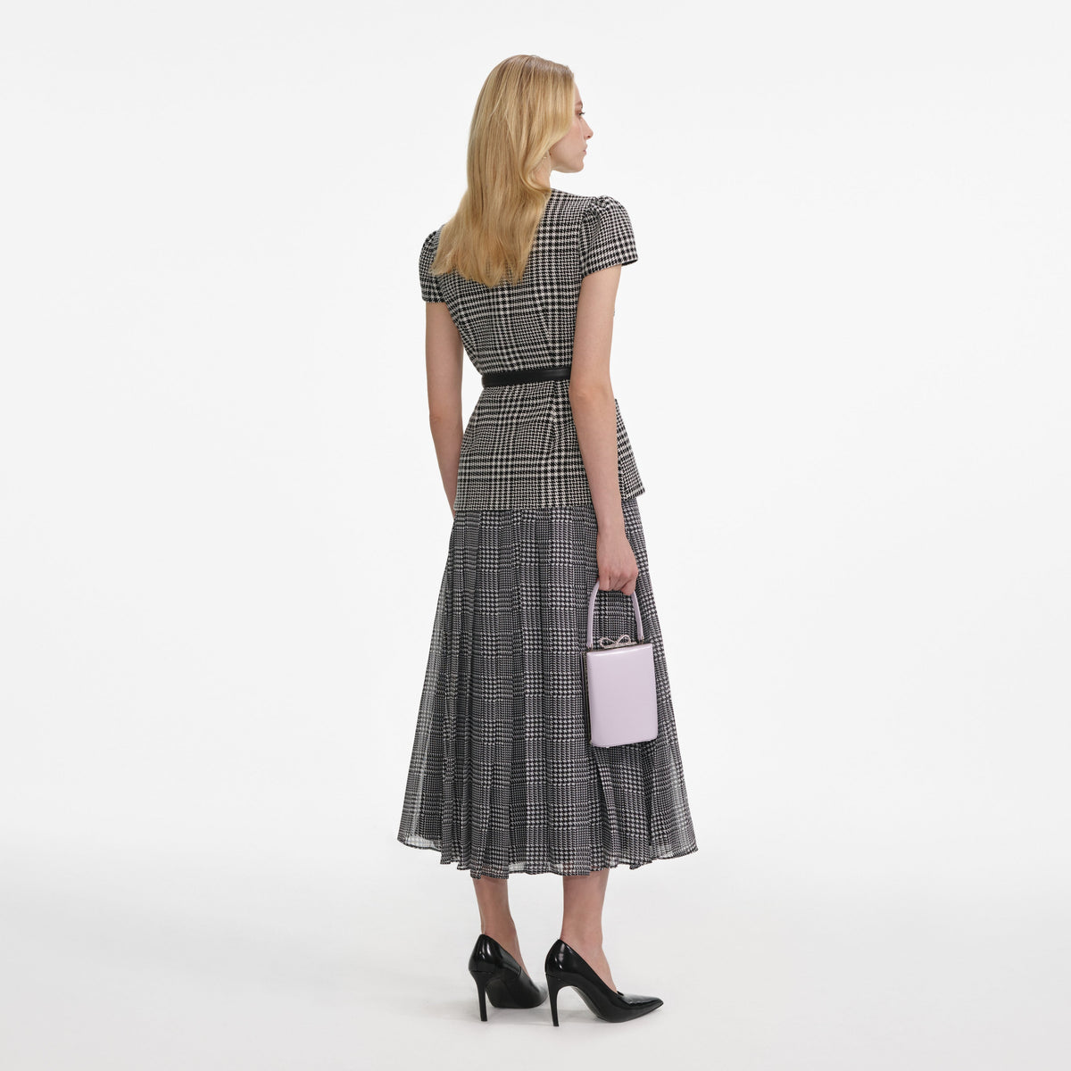 self-portrait - Houndstooth Tailored Midi Dress