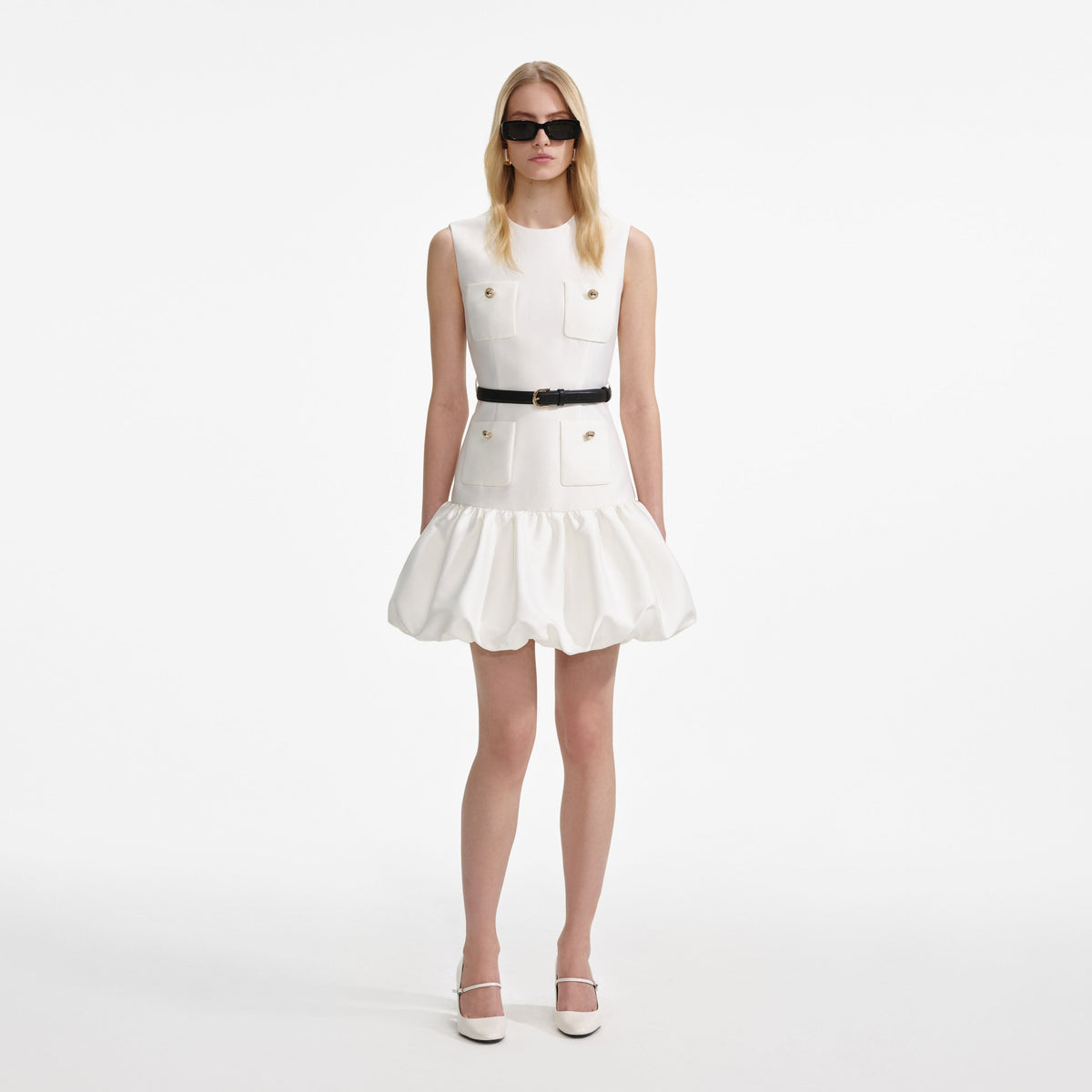 self portrait taffeta mini dress self-portrait - Cream Taffeta Mini Dress