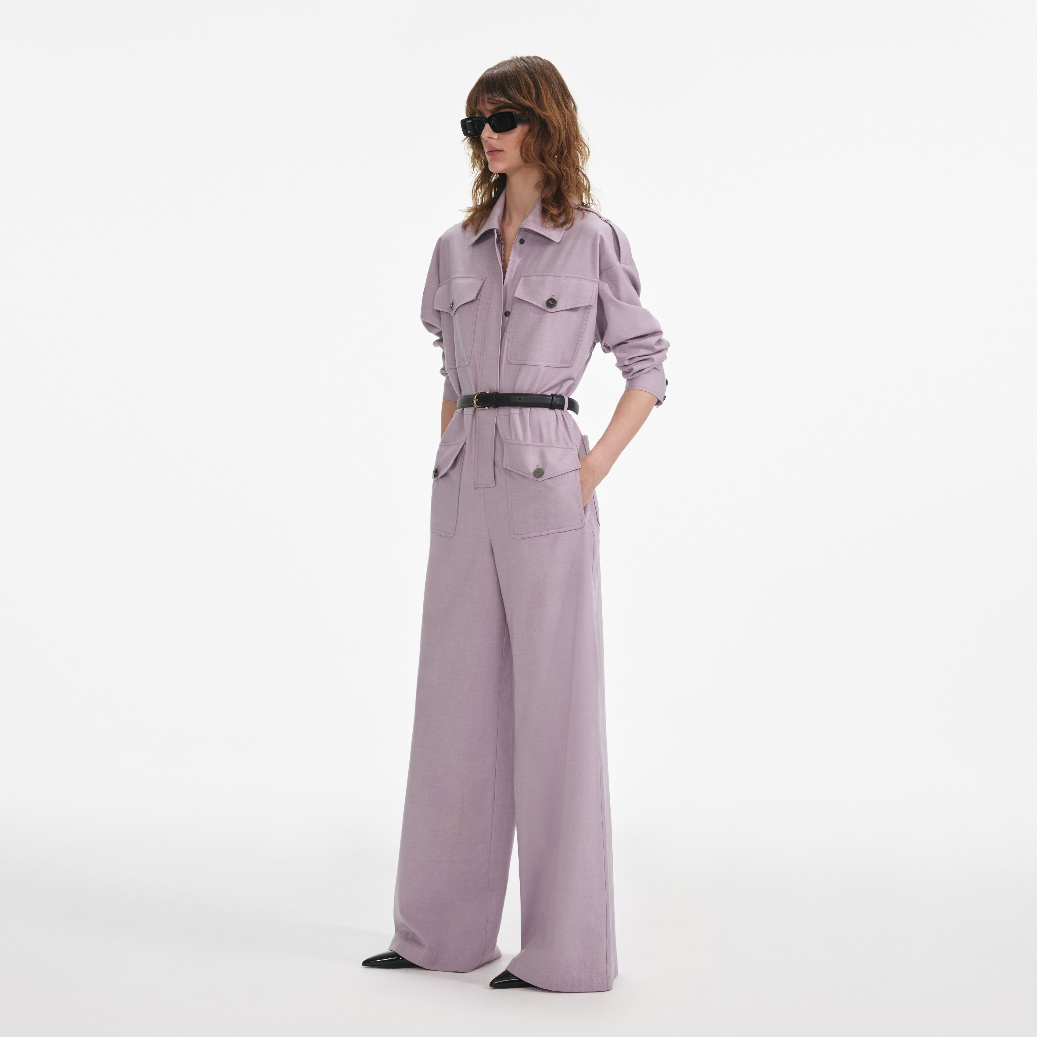 Lilac Twill Jumpsuit