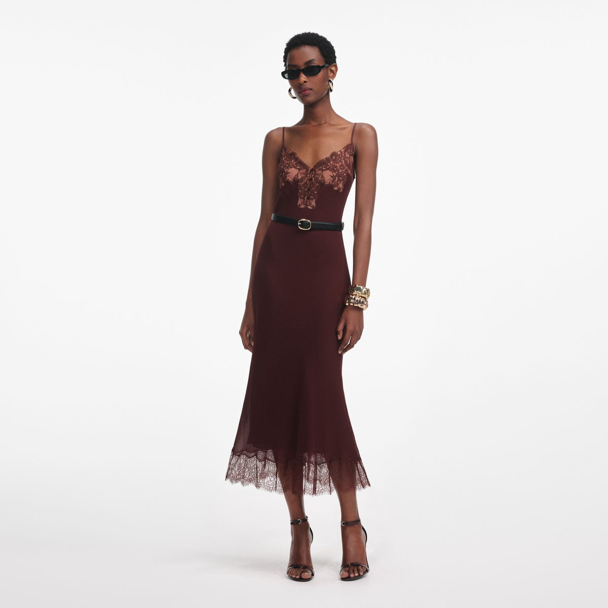 self portrait lace panel midi dress Self-Portrait White Lace Panel Midi Dress