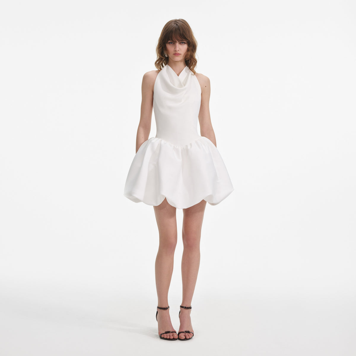 halter neck white dress short Demmie White Halter Mini Dress