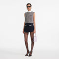 Navy Boucle Skort