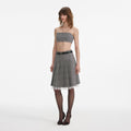 Prince Of Wales Check Pleated Midi Skirt