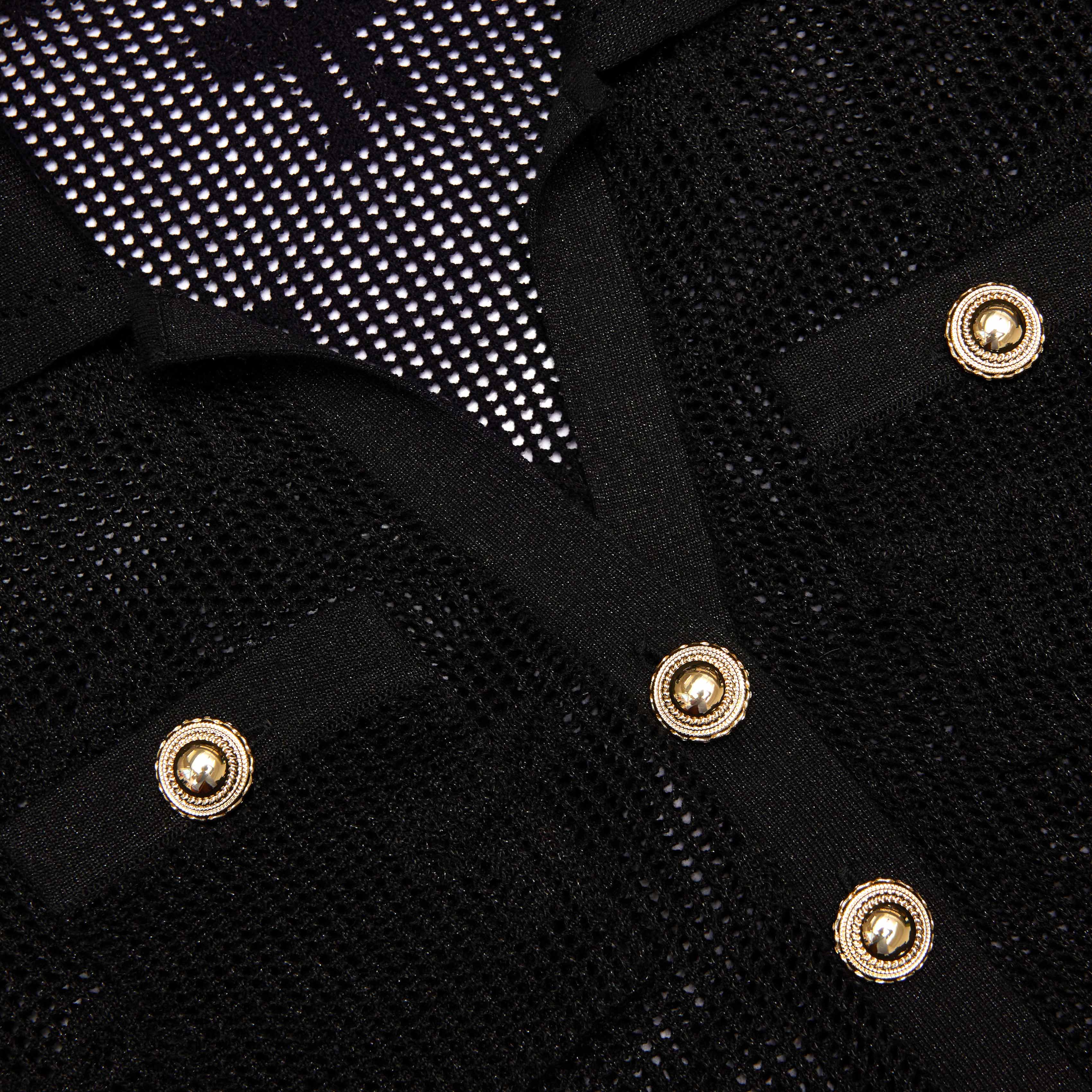 Black Bow Crochet Midi Dress