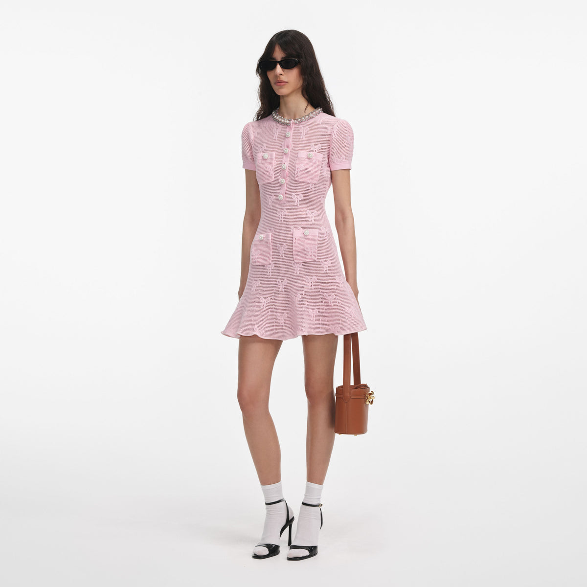 macaroon hook front mini dress Self-Portrait