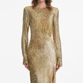 Gold Fil Coupe Maxi Dress