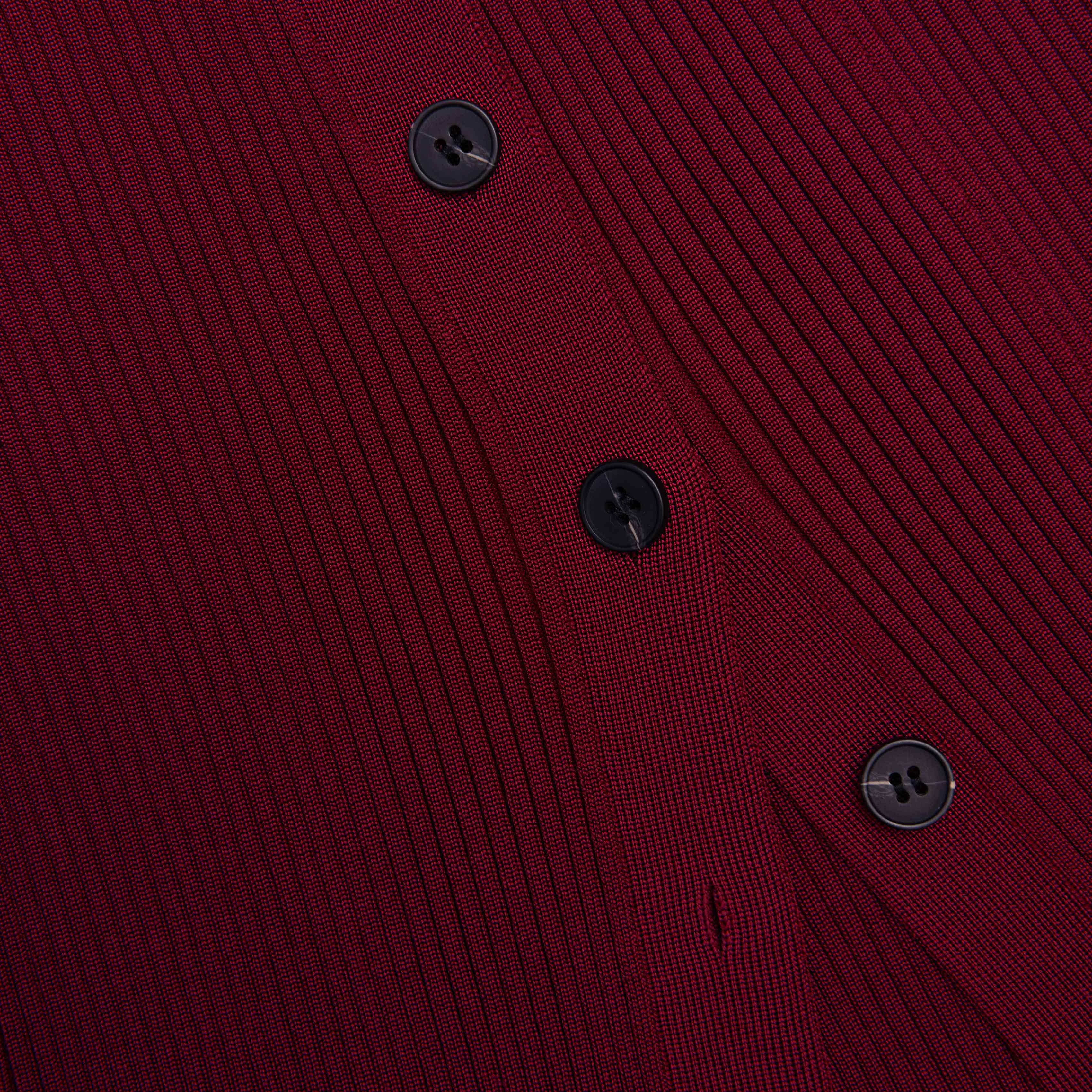 Burgundy Cut Out Rib Knit Midi Dress