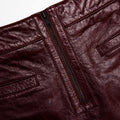 Burgundy Leather Shorts