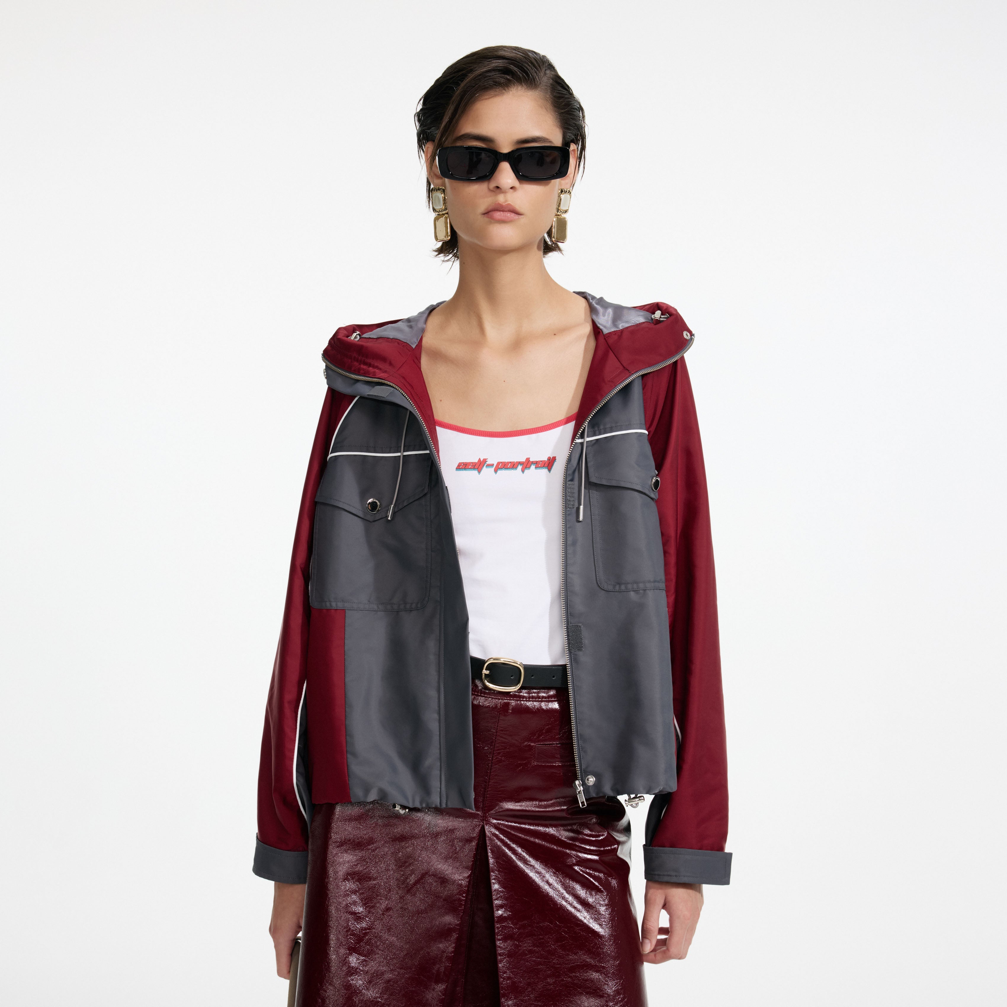 Dark Grey Nylon Windbreaker