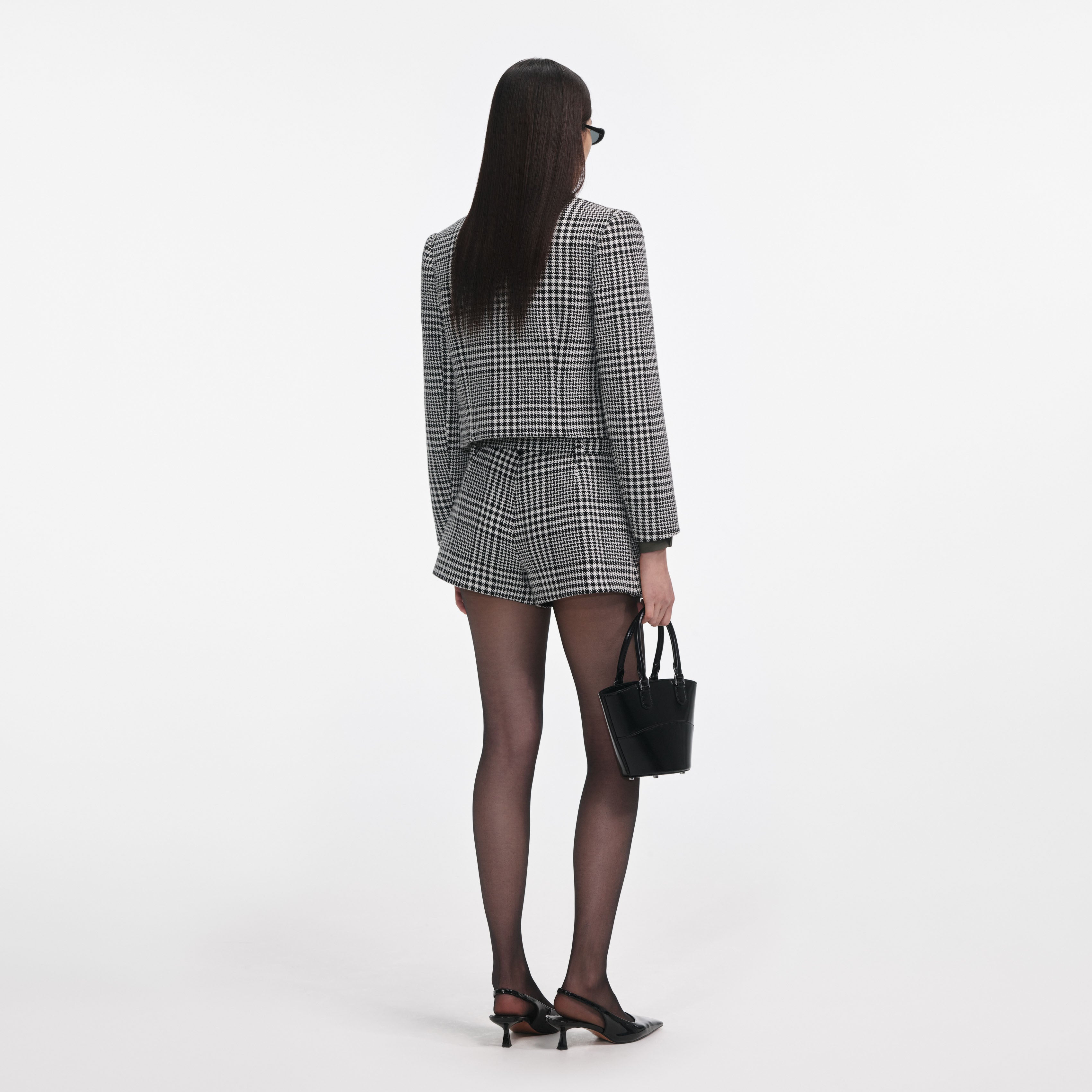 Houndstooth Crystal Trim Jacket