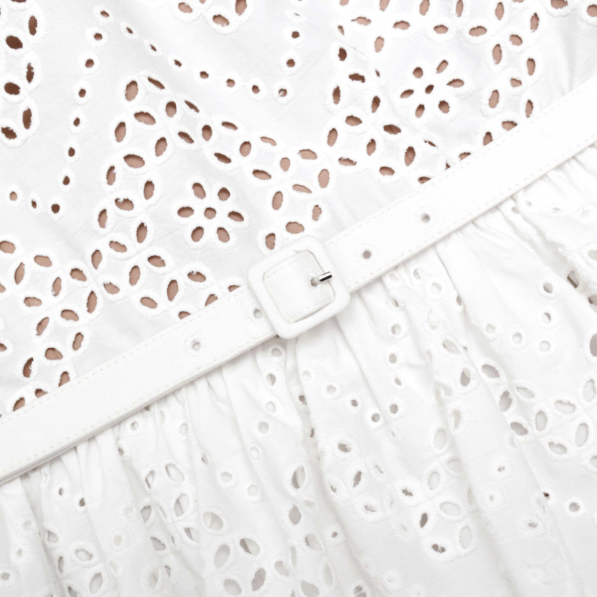 self portrait white cotton broderie midi dress WHITE COTTON BRODERIE MIDI DRESS   @selfportraittaiwan #selfportraittaiwan