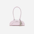 Lilac Leather Curved Charm Shoulder Bag