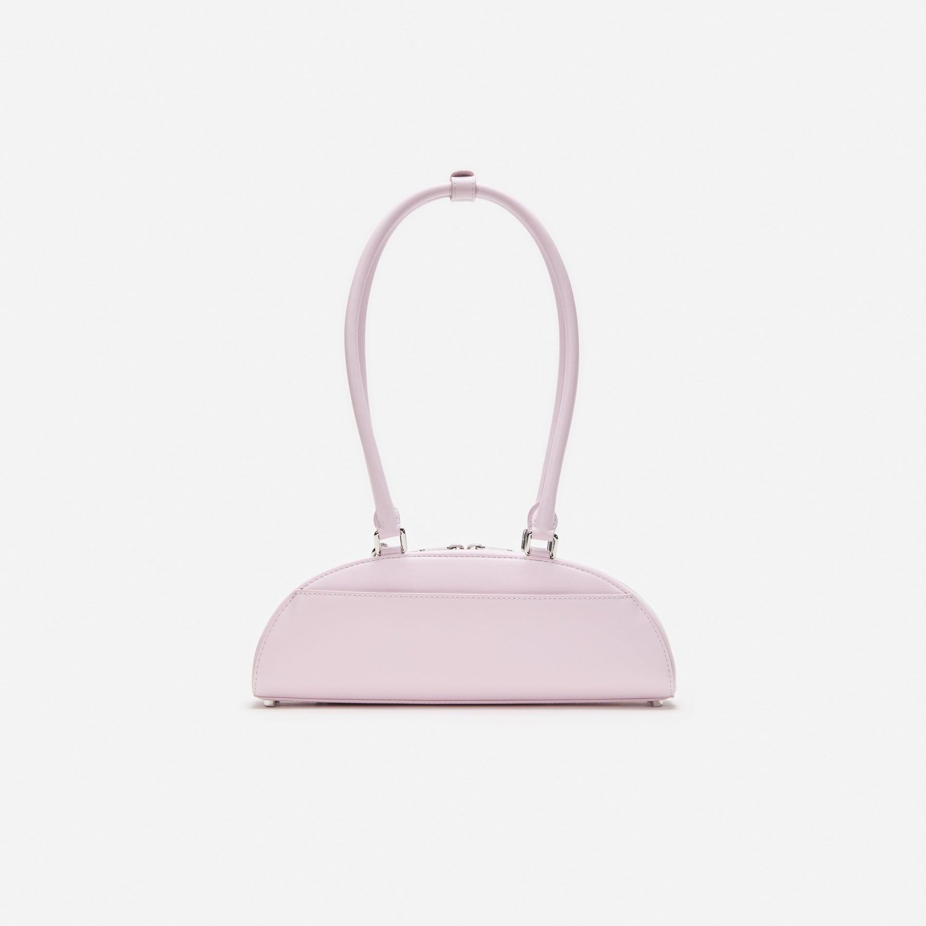 Lilac Leather Curved Charm Shoulder Bag
